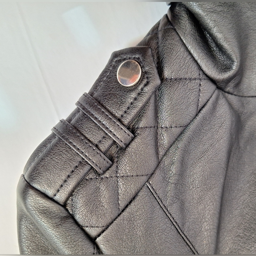 Romeo Juliet Leather Biker Jacket Moto Edgy Black Punk Rock Indie NEW Womens S - Picture 8 of 13